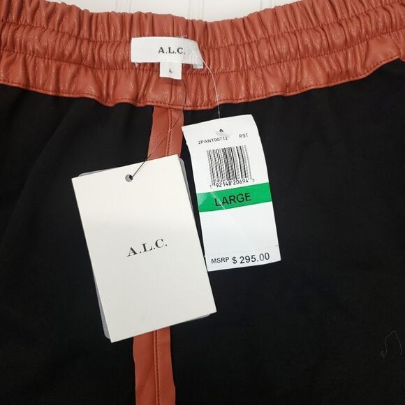 A.L.C Ryder Pull On Faux Leather Shorts Russet in Size Large - Picture 10 of 12